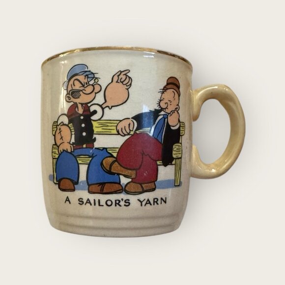 RARE Vintage Collectors Memorabilia Popeye & Wimpy “A Sailor Yarn” Mug! -England - Picture 1 of 9